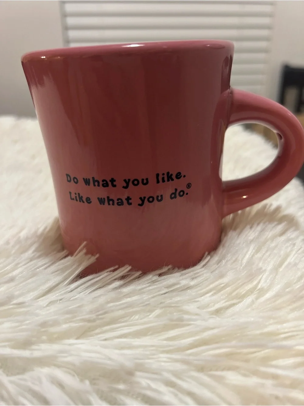 Life Is Good Horse Diner-Style Mug -Rose Pink